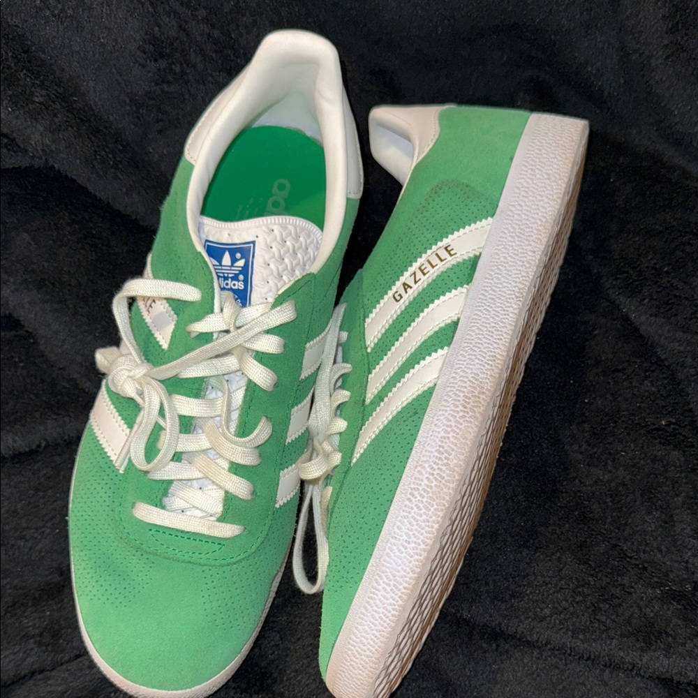 adidas Gazelle Green and White Sneakers - Picture 7 of 10
